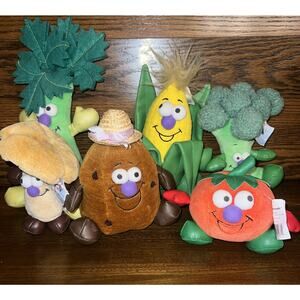 Vintage Toy Box Creations Vegetable Lot Of 6 Tomato Celery Broccoli Corn Plush